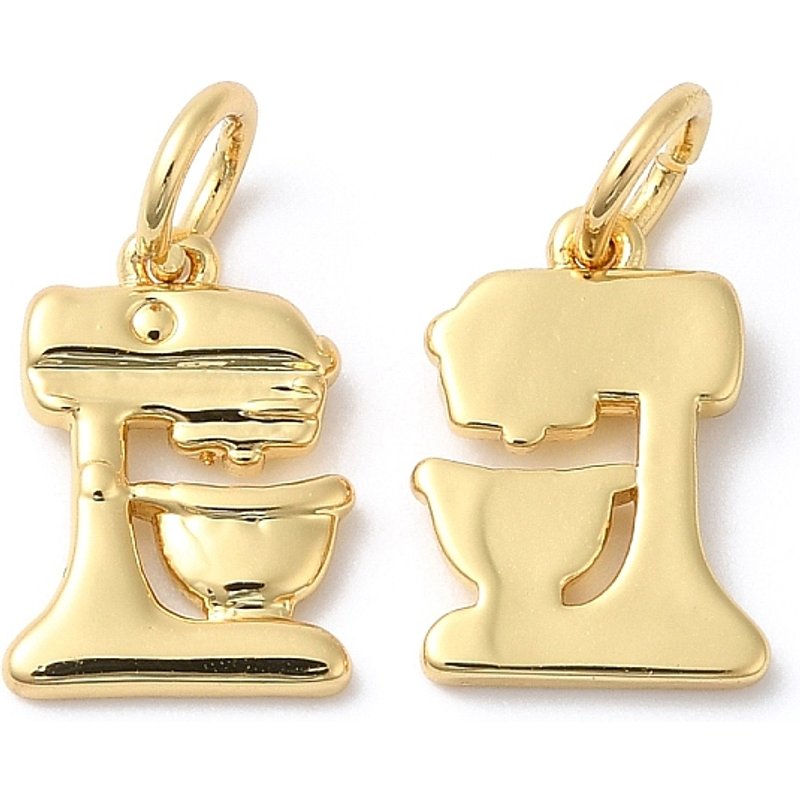 Eco-Friendly Brass Mixer Charm with Jump Ring, 18K Gold Plated — Charms & Pendants