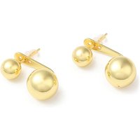 Rack Plating Brass Round Ball Front Back Stud Earrings — Costume Jewelry