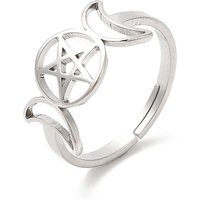 Bague Ajustable Triple Lune en Acier Inoxydable Non-Tarnissant — Bijoux fantaisie