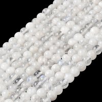 Fils de perles rondes en pierre de lune arc-en-ciel Nature, Grade A, 4mm