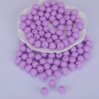 Round Silicone Focal Beads, Lavender, 15mm Diameter — Jewelry Beads