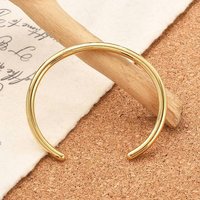 Ion Plating 304 Stainless Steel Thin Cuff Bangles 18K Gold Plated — Bracelet Women