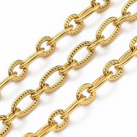 304 Stainless Steel Oval Link Chains with Spool, 10m Roll