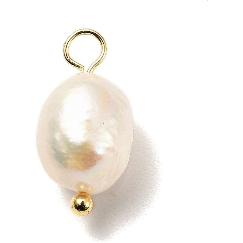 Natural Cultured Freshwater Pearl Pendants with Brass Ball Head Pins — Charms & Pendants