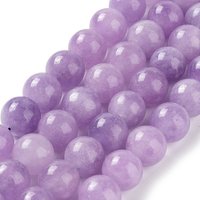 Brins de perles de jade naturel teinté de Malaisie, rond lilas, 10mm — Perles à bijoux