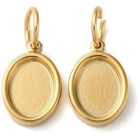 Réglages de Cabochon Ovale en Acier Inoxydable 304 avec Anneaux de Saut — Accessoires pour bijoux