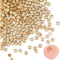 300Pcs Perles à Sertir en Acier Inoxydable 316, Rondelle Dorée — Perles à bijoux