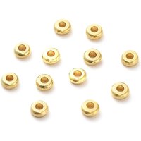 Perles Espacées en Laiton, Donut, Plaqué Or 18K, 3x1mm — Perles à bijoux