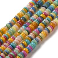 Brins de perles en coquillage d'eau douce naturel, disque, teintées, couleurs mélangées — Perles à bijoux