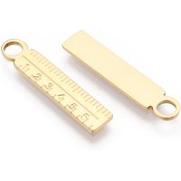 Charmant pendentif règle en acier inoxydable 304, plaqué or 14K — Breloques et pendentifs