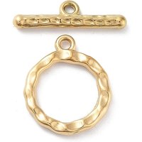 Clips de fermeture à anneau en acier inoxydable 304, plaqué or 18K — Accessoires pour bijoux