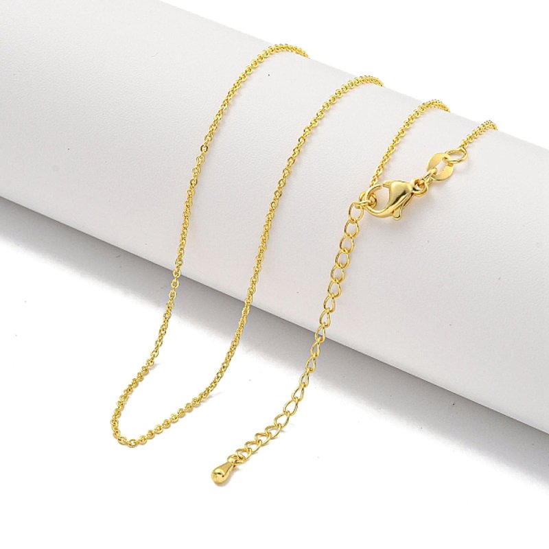 Collier en Chaîne en Laiton pour Femmes, Plaqué Or 18K, 17.87 pouces — Collier pendentif