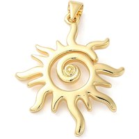Pendentif en laiton en forme de soleil, sans cadmium ni plomb, 32x26x4mm — Breloques et pendentifs
