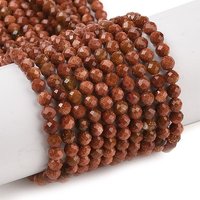Brins de perles en or vert synthétique, facettées, rondes, 3mm — Perles à bijoux