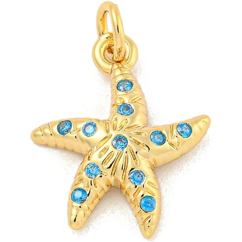 Pendentif étoile de mer Rack Plating avec zircon cubique micro pave — Breloques et pendentifs