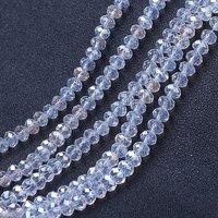 Brins de perles en verre électroplaqué, rondelles facettées couleur AB — Perles à bijoux