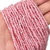 Brins de Perles d'Opale Rose Naturelle, Ronde Facettée, 2mm — Perles à bijoux