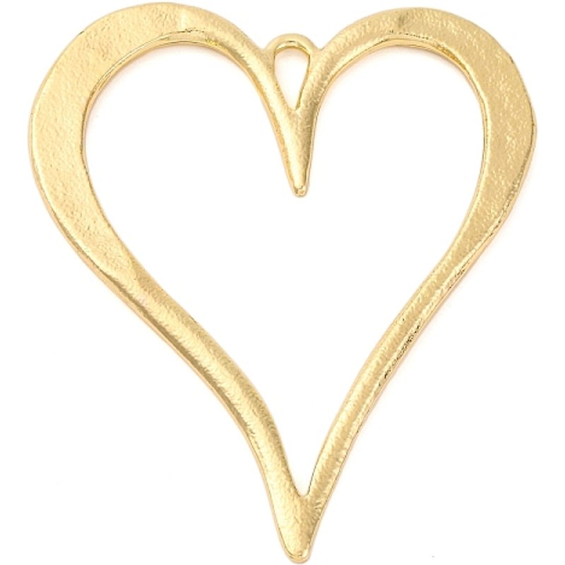Pendentif en alliage plaqué Rack, cœur, doré, 71.5x58.5mm — Breloques et pendentifs