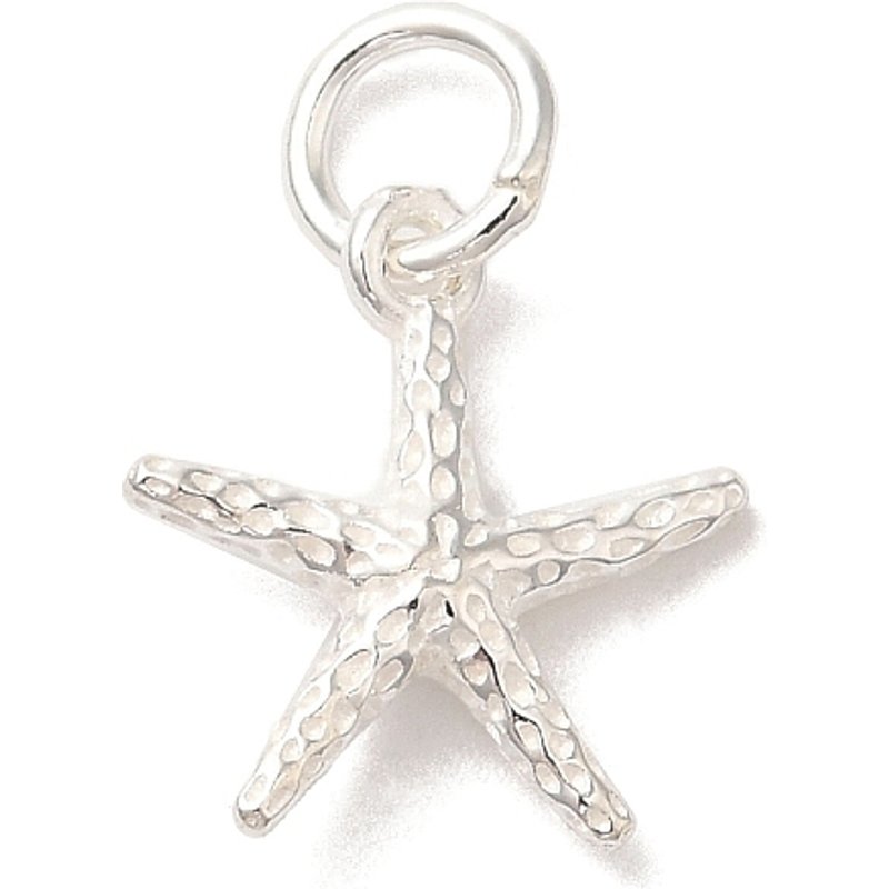 925 Sterling Silver Starfish Charm, 13.5x12x3mm — Charms & Pendants