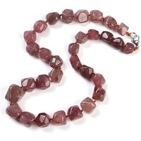 Collier en perles de quartz fraise naturel pour hommes et femmes — Collier pendentif