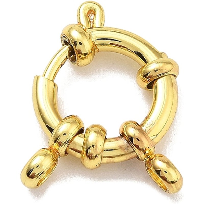 Attaches à ressort en acier inoxydable Ion Plating, plaqué or 18K — Accessoires pour bijoux