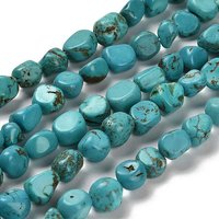 Brins de Perles en Turquoise Naturelle, Nuggets Teints et Chauffés — Perles à bijoux