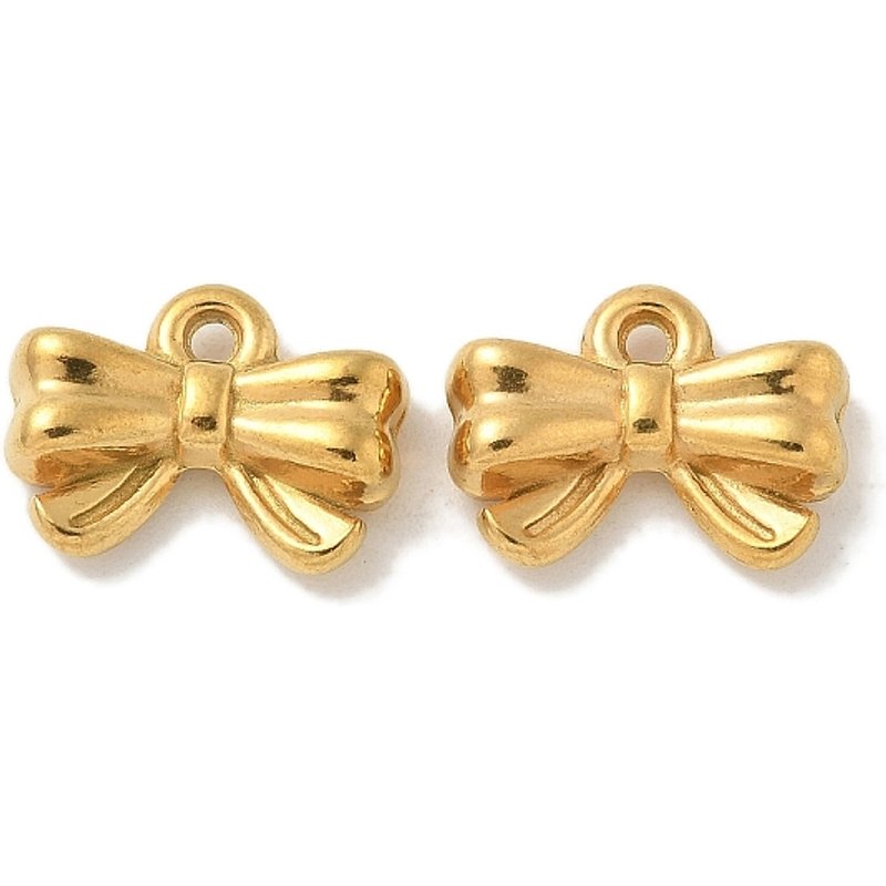 Charm Bowknot en Acier Inoxydable 304 avec Plaquage en Or 18K — Breloques et pendentifs