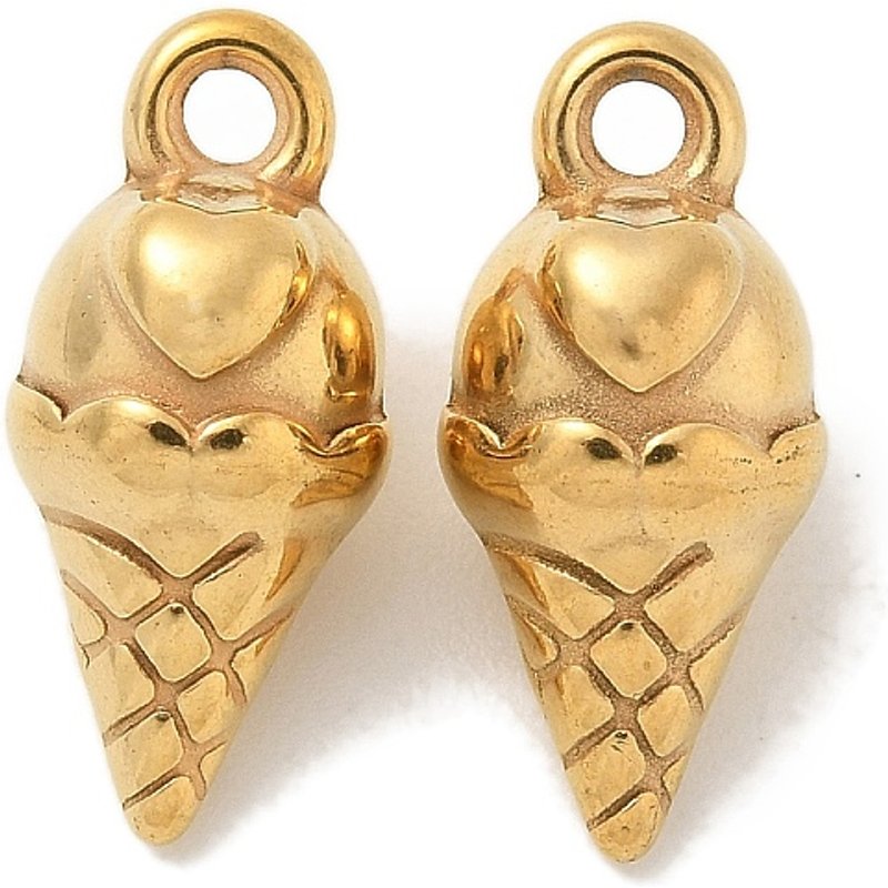 Pendentif en acier inoxydable 304 avec charme crème glacée — Breloques et pendentifs