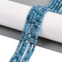 Fils de perles en jade blanc naturel, rondelles facettées, bleu ciel teinté — Perles à bijoux