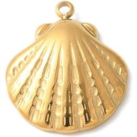 Pendentif en Acier Inoxydable 304 en Forme de Coquillage, Plaqué Or 14K — Breloques et pendentifs