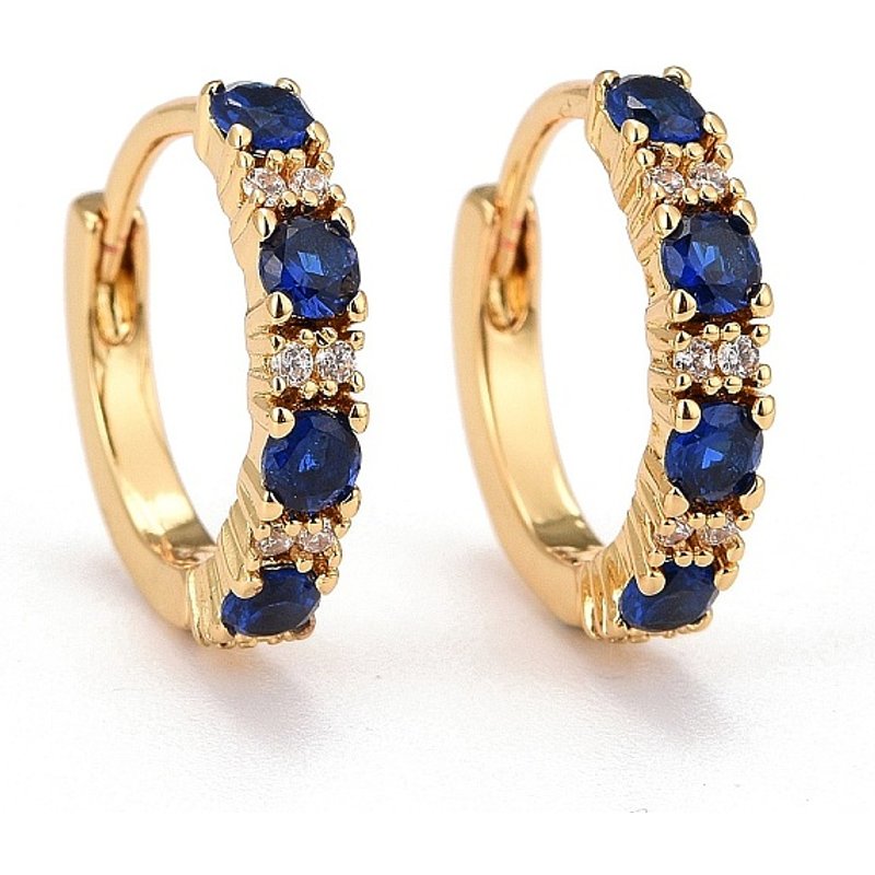 18K Gold Plated Brass Cubic Zirconia Huggie Hoop Earrings for Women — Hoop Earrings