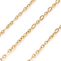 Chaînes en acier inoxydable 304 avec plaquage en or 18K, 10m