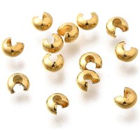 Couvre-perles à sertir en acier inoxydable 304, plaqué or 18K — Perles à bijoux