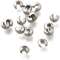 Couvre-perles à sertir en acier inoxydable 304, 4x3.5x2.5mm — Perles à bijoux
