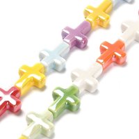 Perles en porcelaine colorées faites à la main, 20 pièces par fil — Perles à bijoux