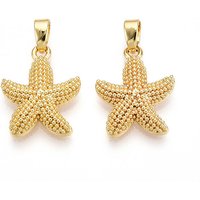Charms Étoile de Mer en Laiton, Plaqué Or 18K, Sans Cadmium ni Plomb — Breloques et pendentifs
