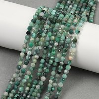 Fils de perles d'émeraude naturelle, facettées, rondes, 4mm, 114pcs — Perles à bijoux