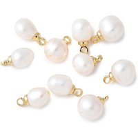 Brass Natural Pearl Pendants with 18K Gold Plating