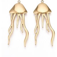 Pendentif en Acier Inoxydable 304, Charme Méduse, Plaqué Or 14K — Breloques et pendentifs