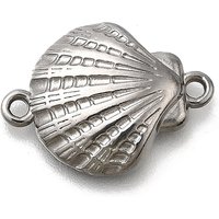 304 Stainless Steel Shell Shape Connector Charms — Jewelry Findings