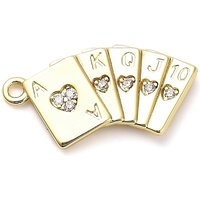 Brass Micro Pave Cubic Zirconia Playing Card Charms — Charms & Pendants
