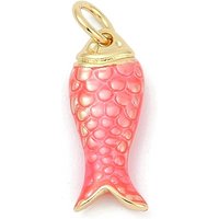 Brass Enamel Fish Charms with Jump Ring, 18K Gold Plated — Charms & Pendants