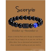 Lapis Lazuli and Black Agate Stretch Bracelet for Scorpio — Bracelet Women