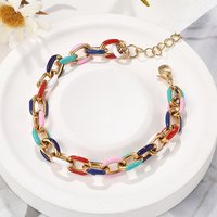 Bracelet en chaîne en acier inoxydable 304, style émail, doré — Bracelet Femme