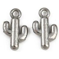 Pendentif Cactus en Acier Inoxydable 304, Anti-Tarnish — Breloques et pendentifs