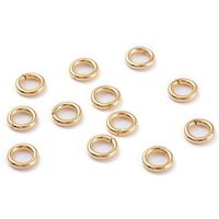 Anneaux de saut ouverts en acier inoxydable 304, connecteurs plaqués or 18K — Accessoires pour bijoux
