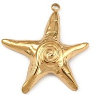 Pendentif Étoile de Mer en Acier Inoxydable 304 Doré