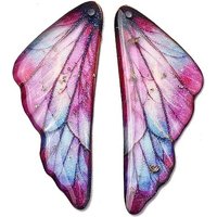 Pendentifs en résine époxy transparente, ailes, avec feuille d'or, 2 pièces — Breloques et pendentifs
