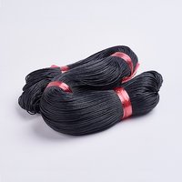 Corde de coton cirée chinoise pour macramé et fabrication de bijoux, noire