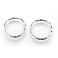 Trouvailles de fermoirs de porte-clés en fer, platine, 25mm de diamètre — Accessoires pour bijoux